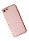 iPhone 7 Kılıf Coco Deri Silikon Kapak - Pudra