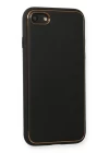 iPhone 7 Kılıf Coco Deri Silikon Kapak - Siyah