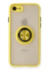 iPhone 7 Kılıf Montreal Yüzüklü Silikon Kapak - Sarı