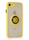 iPhone 7 Kılıf Montreal Yüzüklü Silikon Kapak - Sarı