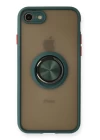 iPhone 7 Kılıf Montreal Yüzüklü Silikon Kapak - Yeşil