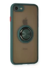 iPhone 7 Kılıf Montreal Yüzüklü Silikon Kapak - Yeşil