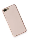 iPhone 7 Plus Kılıf Coco Deri Silikon Kapak - Pembe