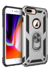 iPhone 7 Plus Kılıf Sofya Yüzüklü Silikon Kapak - Gümüş