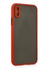 iPhone X Kılıf Montreal Silikon Kapak - Kırmızı