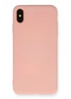 iPhone X Kılıf Nano içi Kadife Silikon - Pudra