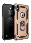 iPhone X Kılıf Sofya Yüzüklü Silikon Kapak - Gold