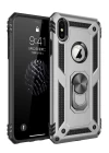 iPhone X Kılıf Sofya Yüzüklü Silikon Kapak - Gümüş