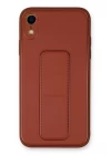 iPhone XR Kılıf Coco Deri Standlı Kapak - Fuşya