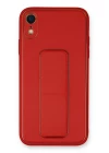 iPhone XR Kılıf Coco Deri Standlı Kapak - Kırmızı