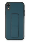 iPhone XR Kılıf Coco Deri Standlı Kapak - Mavi