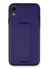 iPhone XR Kılıf Coco Deri Standlı Kapak - Mor