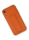 iPhone XR Kılıf Coco Deri Standlı Kapak - Turuncu