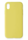 iPhone XR Kılıf Nano içi Kadife Silikon - Sarı
