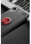 iPhone XR Kılıf Range Yüzüklü Silikon - Siyah-Kırmızı