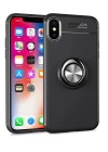iPhone XS Kılıf Range Yüzüklü Silikon - Siyah