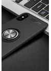 iPhone XS Kılıf Range Yüzüklü Silikon - Siyah