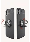 iPhone XS Kılıf Range Yüzüklü Silikon - Siyah