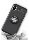iPhone XS Kılıf Range Yüzüklü Silikon - Siyah