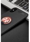 iPhone XS Kılıf Range Yüzüklü Silikon - Siyah-Gold