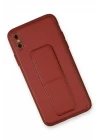 iPhone XS Max Kılıf Coco Deri Standlı Kapak - Fuşya