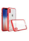 iPhone XS Max Kılıf Miami Şeffaf Silikon - Kırmızı