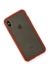 iPhone XS Max Kılıf Montreal Silikon Kapak - Kırmızı