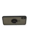 iPhone XS Max Kılıf Montreal Yüzüklü Silikon Kapak - Siyah