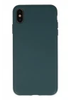 iPhone XS Max Kılıf Nano içi Kadife Silikon - Koyu Yeşil