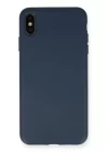 iPhone XS Max Kılıf Nano içi Kadife Silikon - Lacivert
