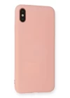 iPhone XS Max Kılıf Nano içi Kadife Silikon - Pudra
