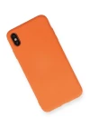 iPhone XS Max Kılıf Nano içi Kadife Silikon - Turuncu