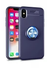 iPhone XS Max Kılıf Range Yüzüklü Silikon - Mavi