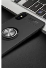 iPhone XS Max Kılıf Range Yüzüklü Silikon - Siyah