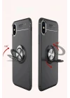 iPhone XS Max Kılıf Range Yüzüklü Silikon - Siyah