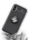 iPhone XS Max Kılıf Range Yüzüklü Silikon - Siyah