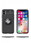 iPhone XS Max Kılıf Range Yüzüklü Silikon - Siyah-Kırmızı
