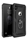 iPhone XS Max Kılıf Sofya Yüzüklü Silikon Kapak - Siyah