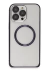 Joko iPhone 14 Pro Max Kılıf Metal Bumper Magneticsafe Kapak - Derin Mor