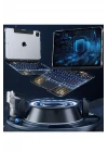 JP11 iPad Pro 11 (2022) Kılıf Vales Dönen Ledli Klavyeli Tablet Kılıfı - Siyah