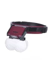 Lens Takmalı 4 Lens Led Lambalı Şapka Tip Büyüteç