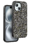 Onegif iPhone 15 Plus Bright Simli Kapak - Gümüş