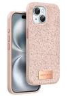 Onegif iPhone 15 Plus Bright Simli Kapak - Pembe