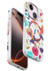 Onegif iPhone 15 Plus Flower Series Magsafe Kapak - Beyaz