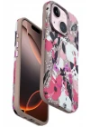 Onegif iPhone 15 Plus Flower Series Magsafe Kapak - Pembe