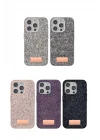 Onegif iPhone 15 Pro Bright Simli Kapak - Siyah