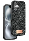 Onegif iPhone 16 Bright Simli Kapak - Siyah