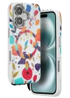 Onegif iPhone 16 Flower Series Magsafe Kapak - Beyaz