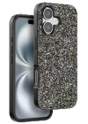 Onegif iPhone 16 Plus Bright Simli Kapak - Gümüş