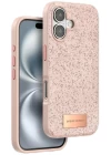 Onegif iPhone 16 Plus Bright Simli Kapak - Pembe